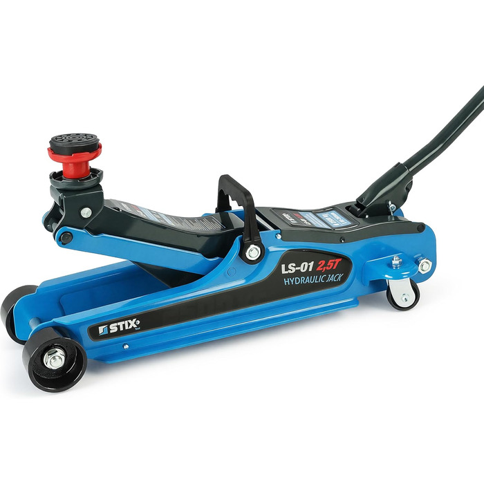 Гідравлічний домкрат STIX 2.5T низькопрофільний з кейсом, гумовими накладками та адаптером для SUV - для легкових та позашляхових автомобілів