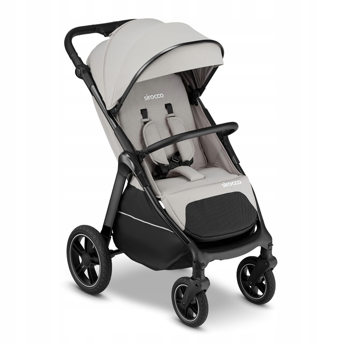 Дитячий прогулянковий візок Sirocco Maxelle: великі колеса 28 см, великий капюшон, амортизація