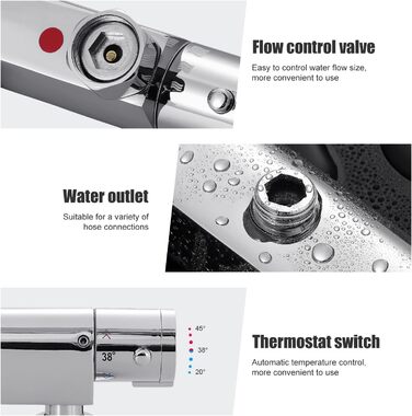 Сучасний змішувач для ванни та душу з двома виходами та керамічним клапаном - латунний, хромований, з одним важелем для ванної кімнати