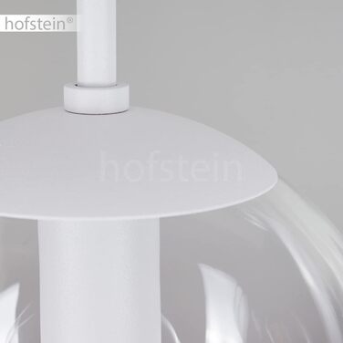 Підвісний світильник Mesas, підвісний світильник з металу/скла білого/прозорого кольору у вінтажному дизайні, підвісний світильник з плафонами зі справжнього скла (Ø 16 см), висота 149 см, 5 світильників, 5 x E14, без лампочки