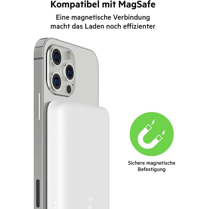 Сумісний з MagSafe, для iPhone 16, USB-C, білий, 2500 mAh