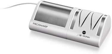 Професійний електричний точило для ножів Macom Just Kitchen 827 Prosharp, нержавіюча сталь, білий та сталевий колір