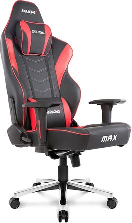 Ігрове крісло AKRacing Master Max, PU шкірозамінник, гарантія 5 років (чорний/червоний)