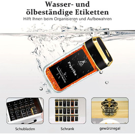 Набір для спецій 24 шт. з поворотними кришками та місткими воронками, вологостійкі етикетки, зручне зберігання спецій