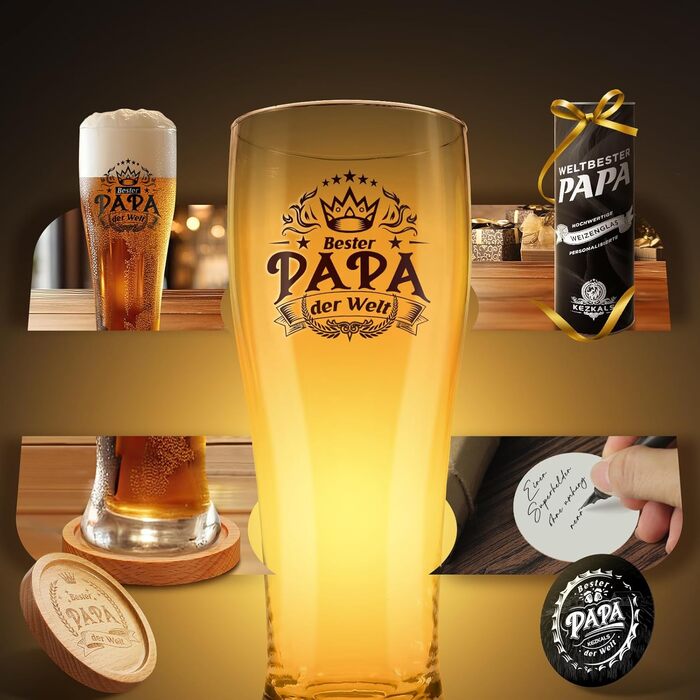 Пивний келих Weizenbier KEZKALS 0.5л з гравіюванням, подарунок татові на День батька, Валютен День, Великдень. Персоналізований келих для пива