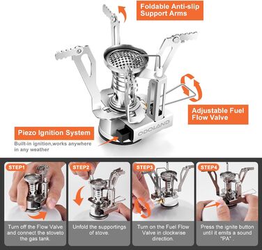 Набір посуду для кемпінгу Odoland: каструля, сковорода, тарілки, миски, столові прибори (13 предметів). Нержавіюча сталь, антипригарне покриття, для пікніків, походів та кемпінгу.