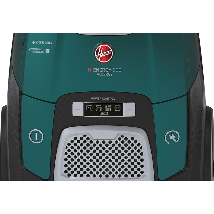 Пилголом Hoover HE520 Allergy з мішком 3,5 л, тихий (69 дBA), автоматична система видалення мішка, фільтр EPA, насадка для тварин