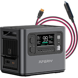 Портативна електростанція AFERIY 3840Wh з LiFePO4 акумулятором, USV, 3x230V AC (7200W Peak), 2200W швидка зарядка, для кемпінгу та подорожей