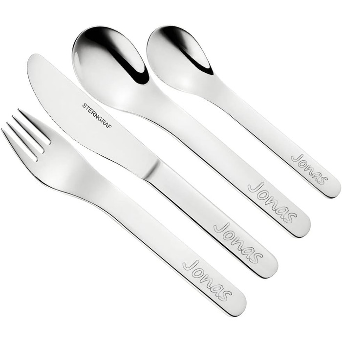 Дитячий набір посуду та столових приборів Kinderset Löwe 7 предметів з гравіюванням (наприклад, ім'я) персоналізований