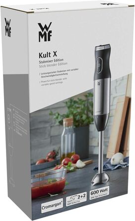 Занурювальний блендер WMF Kult X Edition, 600 Вт, матова нержавіюча сталь, змінна швидкість
