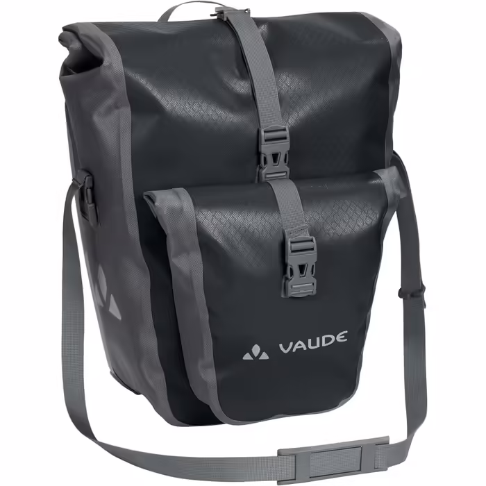 Велосипедна сумка на багажник VAUDE Aqua Back Plus 25 л, водонепроникна, чорна, для заднього колеса, проста установка, зроблено в Німеччині