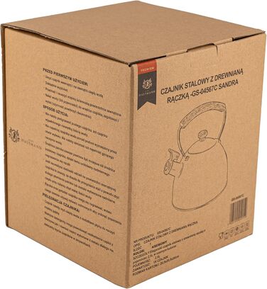 Електричний чайник Karl Hausmann 2.5L з автоматичним свистком - нержавіюча сталь, для індукційних, газових та електричних плит