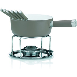 Набір для фондю Kela Käsefondue Set 10tlg: алюмінієва каструля, керамічне покриття, для 6 осіб, з підставкою для палива та виделок
