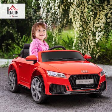 Дитячий електромобіль HOMCOM 12V, з пультом, музикою, USB/MP3, LED, для дітей 3-5 років, червоний