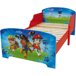 Дитяче ліжечко Fun House 712532 Paw Patrol, з дерев'яними планками, МДФ, синій, 140 x 70 x 59 см