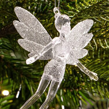 Балерина-танцівниця в якості ялинкових прикрас-танцівниця в якості різдвяного прикраси-блискучі підвіски на Різдво вибір варіюється (ангел сріблястого кольору), 2 шт.