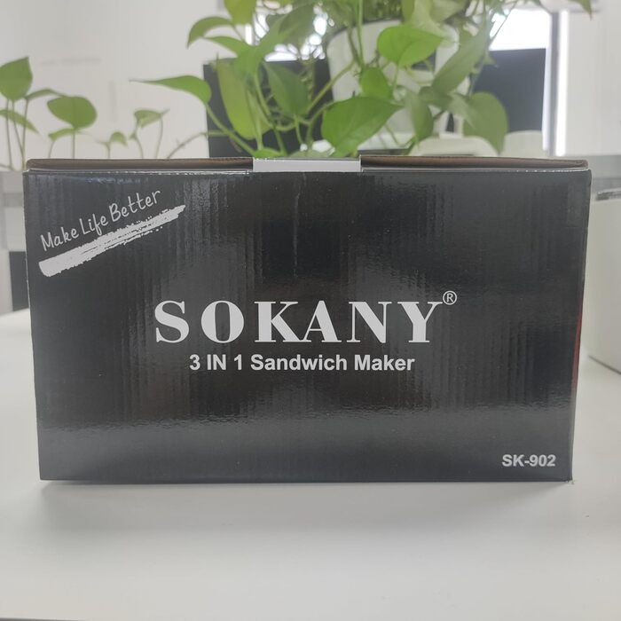 Багатофункціональний прилад SOKANY 3 в 1 750 Вт сендвіч, вафлі, пончики, антипригарні, автомат. Температура