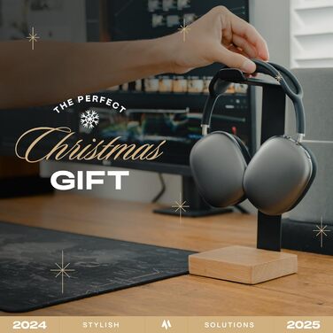 Підставка для навушників CORE MINDED на стіл, масивна, для геймінгу, з дерева, сумісна з Airpods Max та іншими моделями (дуб масив)