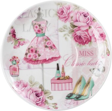 Набір чашок та блюдець London Boutique, Шabby Chic, вінтажний дизайн, порцеляна з квітковим візерунком, 2 комплекти в подарунковій коробці, кераміка (Роза)