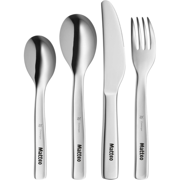 Дитячий столовий набір WMF Prinzessin Anneli з гравіюванням імені. Персоналізований подарунковий набір для хлопчиків та дівчаток. Ідеальний для хрещення.