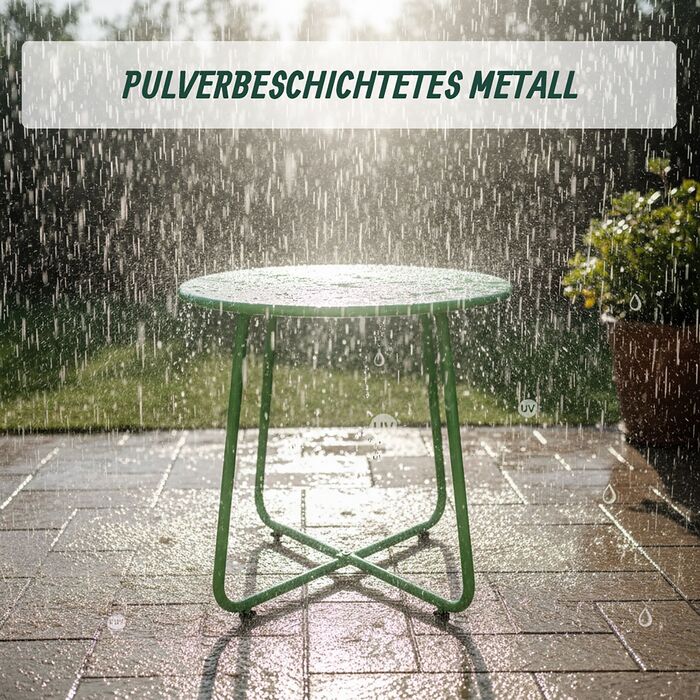 Relaxdays Додатковий столик зі сталі, стійкий до погодних умов