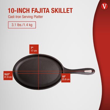Чавунна сковорода Вікторія Фахіта, чорна сервірувальна тарілка, приправлена 100 сертифікованою кошерною лляною олією, звичайна