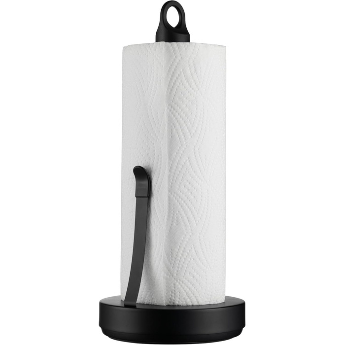 Тримач для паперових рушників blomus LOOP, чорний, матовий, з обважненням для одноручного використання, 34 x 15 x 15 см