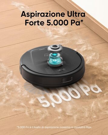 Робот-пилосос eufy L60 з базою самостійного очищення, потужність 5000Pa, захист від намотування волосся, 60 днів без випорожнення, лазерна навігація iPath (відновлений), гібридна модель