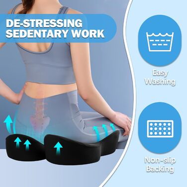 Подушка для офісного крісла Firhuza Memory-Sitzkissen: ергономічна, для полегшення болю в спині та ішіасу, з memory foam