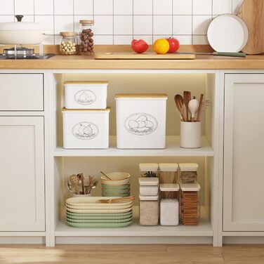 Коробка для зберігання картоплі та овочів Lifewit - набір з 3 шт. (білий)