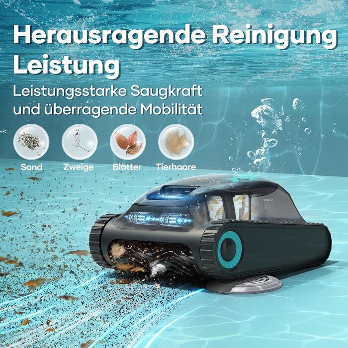Робот-пилосос для басейну AIPER Scuba S1, бездротовий, очищення дна і стін, інтелектуальна навігація 2.0, 150 хв роботи, для басейнів до 150 м²