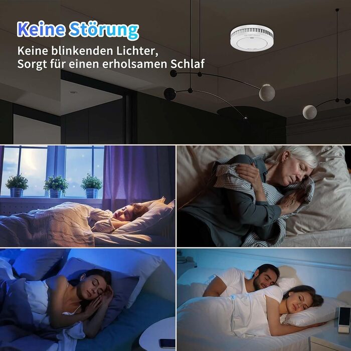 Набір дитячих датчиків диму Mini 5шт з батареєю на 10 років, сертифікат TÜV Rheinland, магнітне кріплення, гучний сигнал 85 дБ, автономні, білі