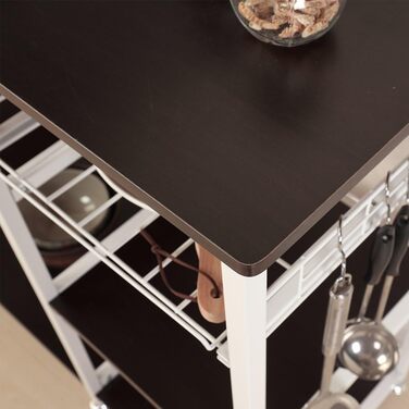 Стелаж кухонний Sogesfurniture W5S-BK-BH, 90x40x83 см, чорний & горіх (мікрохвильова піч, хліб)