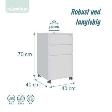 Контейнер Relaxdays на коліщатках з 3 висувними ящиками