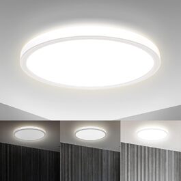 Стельовий світлодіодний світильник з непрямим світлом, ультраплаский, з ступінчастим регулюванням яскравості, світлодіодна панель, світлодіодний стельовий світильник, світлодіодний світильник, світильник для вітальні, світильник для спальні, світильник для кухні, 42x42x2.9 см, білий (круглий, Ø 293 мм)