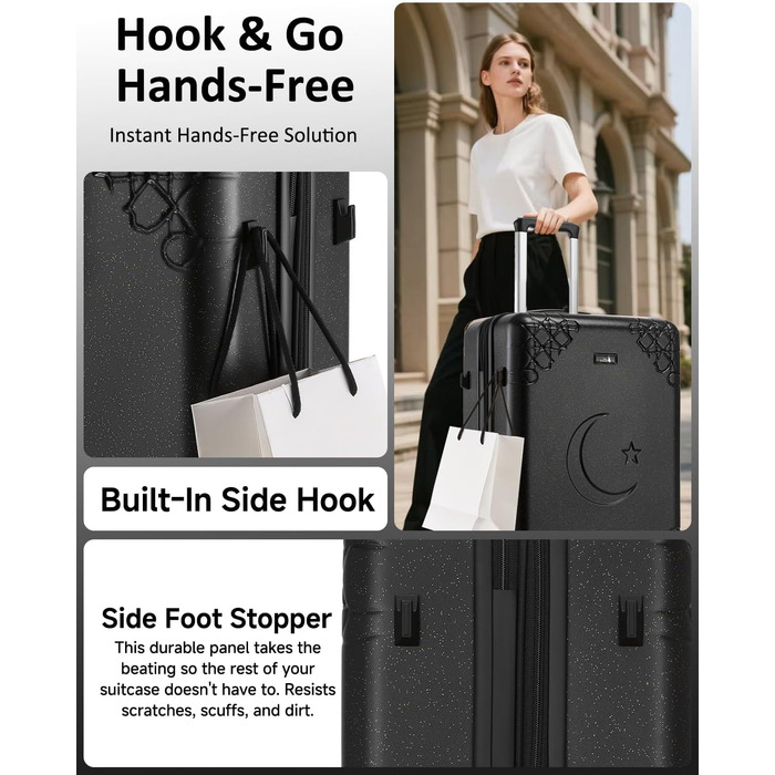 Набір валіз Sea Choice: 3 валізи з жорстким корпусом, розширювані, з TSA замком (20, 24, 28 дюймів)