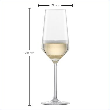 Набір для романтичного вечора Zwiesel Glas Date Night Pure (4 шт.): келихи для шампанського (297 мл) та червоного вина (540 мл), Tritan®-кришталь, Made in Germany