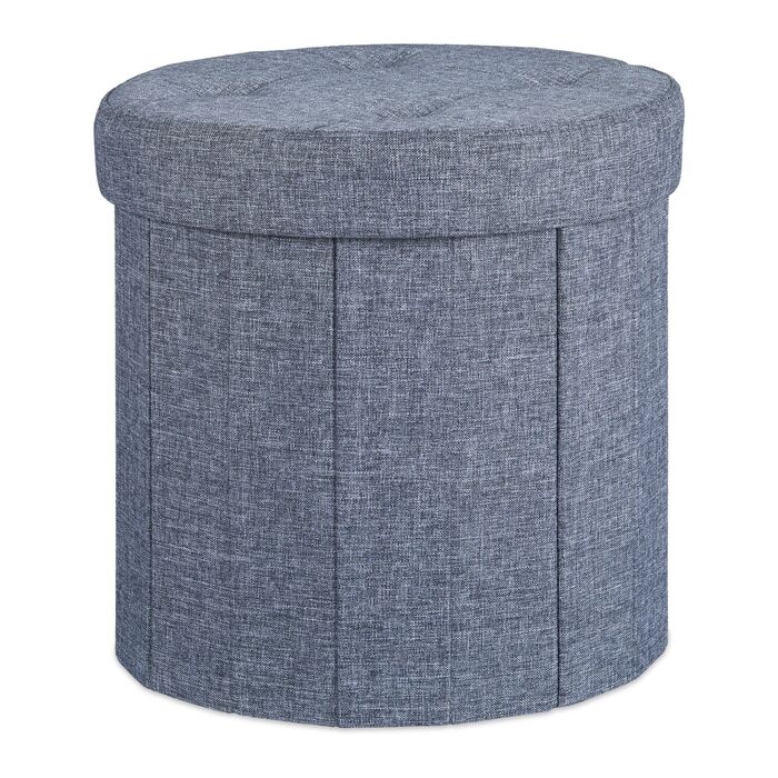 Relaxdays Пуф з місцем для зберігання, розмір M, круглий