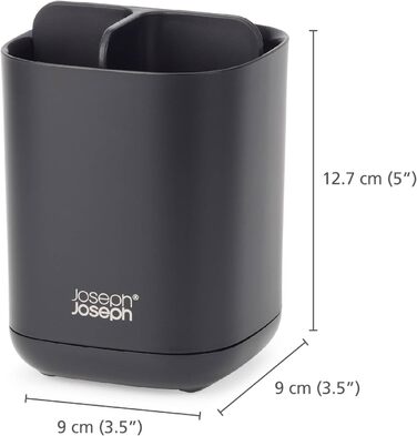 Набір для ванної кімнати Joseph Joseph Bathroom Beauties: миска, тримач для зубних щіток, дозатор мила, нержавіюча сталь, чорний