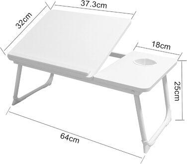 Столик для ноутбука на ліжко/софу з підставкою для чашки, білий. Регульований столик-підставка для ноутбука, ліжко, диван, балкон, тераса