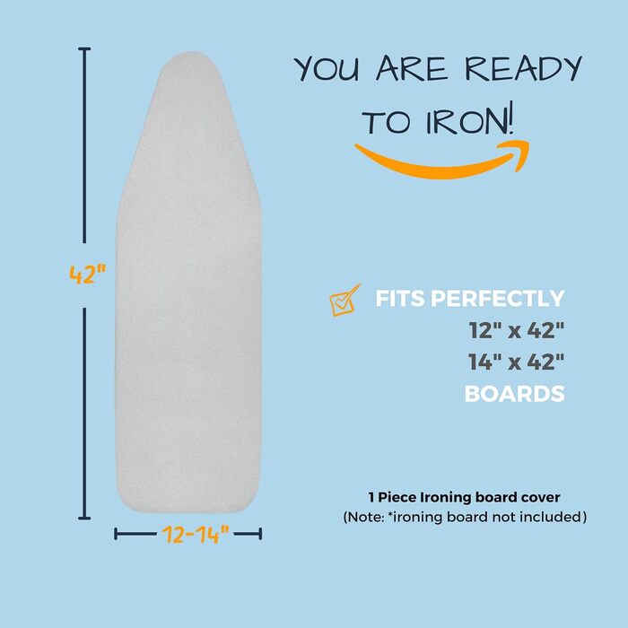 SAVUK Глянець для прасувальної дошки з силіконовим покриттям, 4 шари, 38.1 x 137.2 см, міцне покриття, з відбиттям тепла, еластичний край