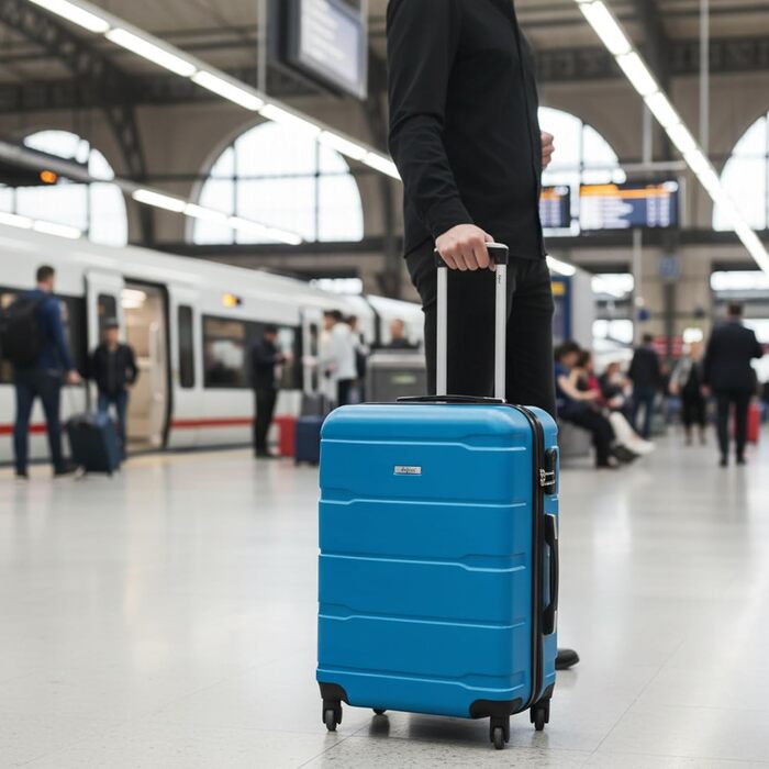 Набір валіз Zelsius 4 шт. з ABS, з кодовим замком, 4 колеса, внутрішній роздільник | Набір валіз з твердим корпусом, велика валіза, дорожній набір, ручна валіза (Блакитний, 3 шт.)