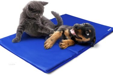 Охолоджуючий килимок Nobleza для собак самоохлаждающийся нетоксичний гелевий килимок для цуценят ліжко для кішок охолоджуючий матрац влітку, 90 * 50 см, синій L (90 * 50 см)