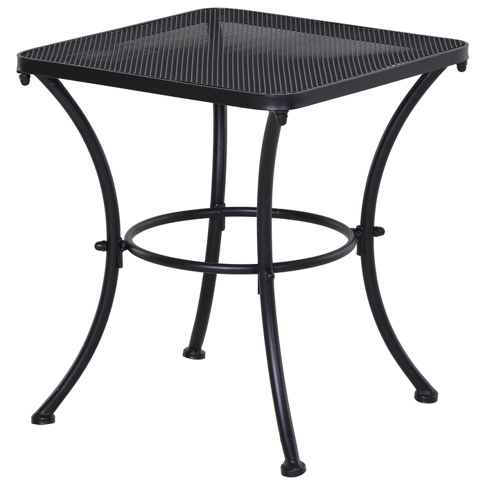 Outsunny Side Table Чорний садовий стіл 45x45x50см Металевий балконний столик Журнальний столик для патіо та саду