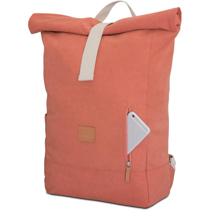 Рюкзак Johnny Urban Rolltop для жінок і чоловіків - Adam Large - 16 Відділення для ноутбука - Міцне бавовняне полотно - водовідштовхувальне червоне
