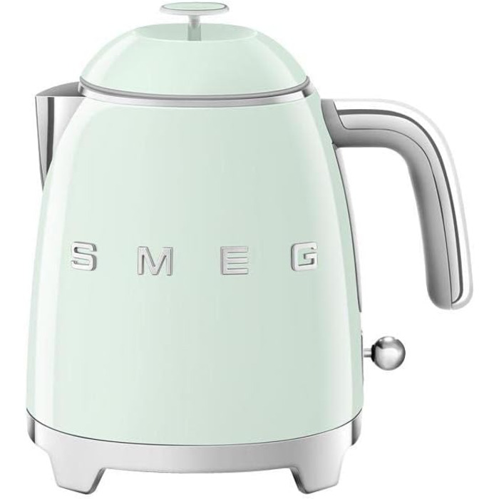 Електричний чайник Smeg KLF05CREU, 0.8 л, зелений, нержавіюча сталь, з індикатором рівня води та захистом від перегріву