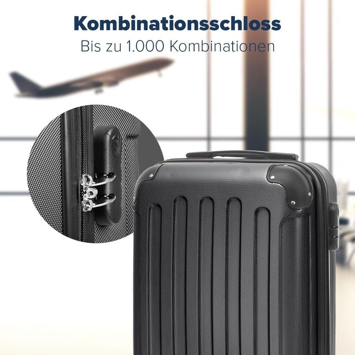 Набір валіз TRVLMORE: 2 валізи (ручна поклажа), чорний колір