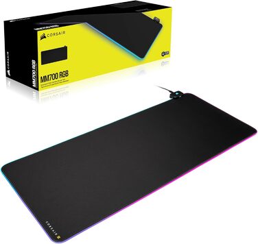 Килимок для миші Corsair MM700 RGB Extended - 930x400 мм - RGB підсвітка 360° - USB хаб - чорний