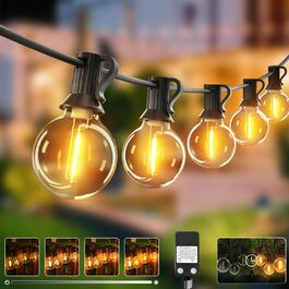 Льохтерна гірлянда BTfarm 13M з диммером та таймером, 18+1 LED, для зовнішнього використання, вологостійка, тепле світло, для саду, тераси, вечірок, святкування