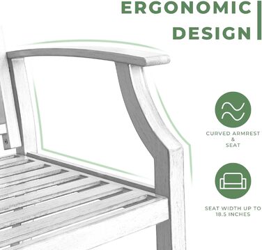 Металева лавка Grand Patio для саду, парку та балкону. Лавка з підлокітниками та спинкою, стиль ретро, міцна сталь та чавун (білий, сучасний)